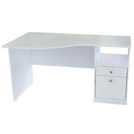 Inval America Desk, 29-1/2 in D X 31-1/2 in H, 55 in W X Engineered Wood, Laricina White, Melamine ES-3403